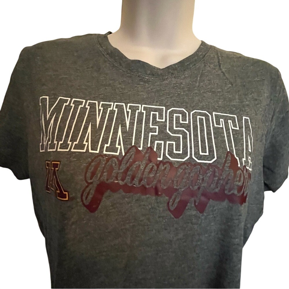ProEdge Minnesota Golden Gophers T Shirt Womens Small Gray NCAA Graphic Tee